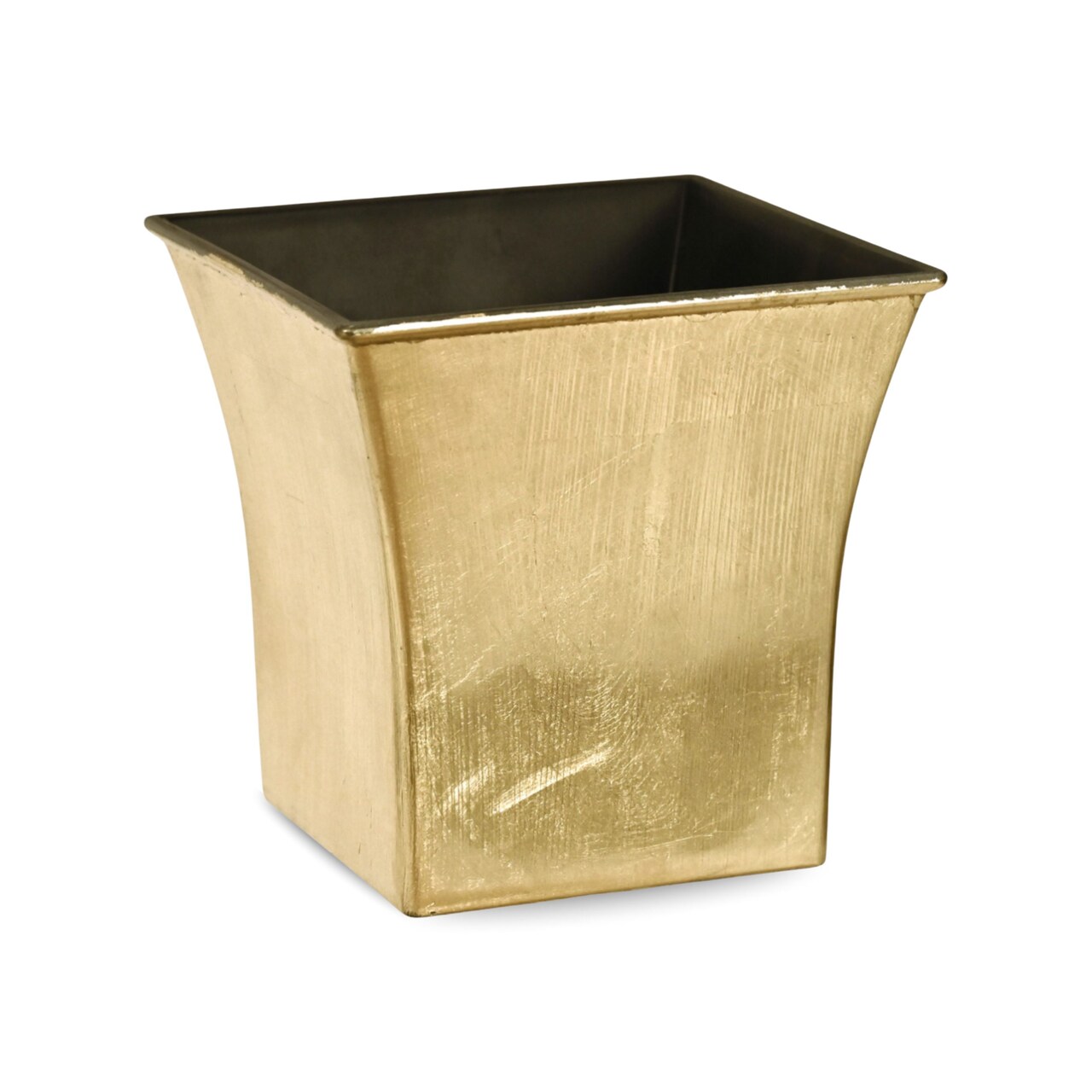 Contemporary Home Living 7.25" Gold and Black Tapered Square Planter